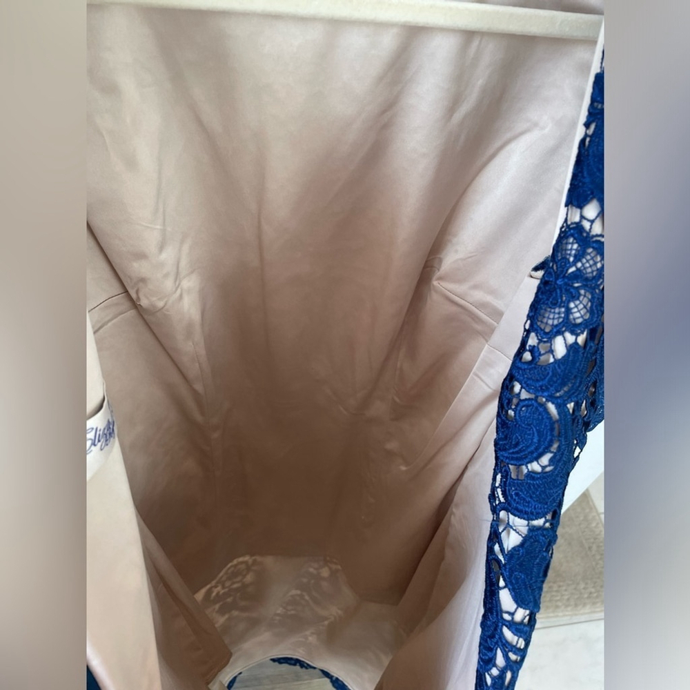 Eliza J Regal Collection navy blue lace knee-length cocktail dress size 8 - Picture 6 of 6